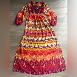 2b Bebe sexy sheer dress with jeweled metaled studs purple and orange